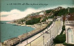 CPA Le Havre La Heve La Falaise et la plage