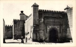 CPA Marrakech Entree du Palais du Sultan Maroc