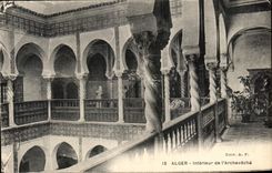 Interior de CPA Argel del palacio del arzobispo