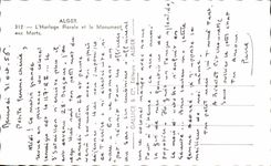 Reloj floral de CPA Argel y el monumento de la guerra