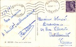 CPA Decize Bridge on the Loire old woman