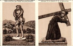 CPA Apparition de la Ste ierge aux petits Bergers Interieur de la Chapette Betharram Lourdes