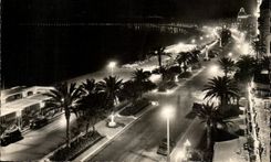 CPA Cote D Azur Nice la nuit La Promenade des Anglais