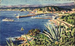 Opinion azul Francia de las dimensiones suaves de CPA Niza tomada del montaje del boro