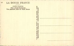 Opinion azul Francia de las dimensiones suaves de CPA Niza tomada del montaje del boro