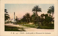CPA Nice Jardin Public et Monument du Centenaire