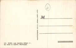 CPA Nice Les Jardins Albert Au Fond le Casino Municipal