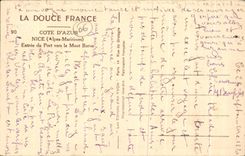 Puerto azul de la entrada Francia de las dimensiones suaves de CPA Niza hacia el montaje del boro