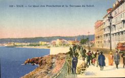 CPA Niza el Quay de Ponchettes y la terraza del Sun