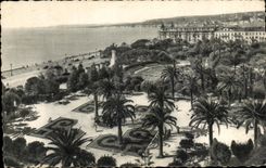 CPA Niza los jardines Albert y Thearte de Verdure