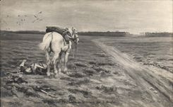 CPA Salons de Paris Le chemin de gloire par Rouffet Cheval Horse Miltiaria 