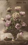 CPA Fantaisie Bonne Fete Roses