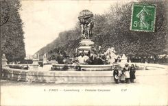 CPA Paris Luxenbourg Carpeaux Fountain