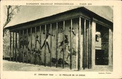 Casa de campo 1931 de caza colonial justa internacional de CPA Paris el Camerun Togo