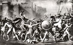 CPSM Musee Du Louvre Les Sabines arretant le combat entre les Romains et les Sabins David