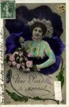 CPA Fantaisie femme Une Pense de Mareuil