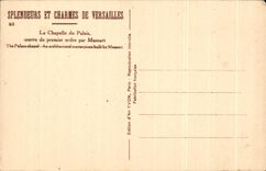 La Chapelle de CPA del organo de Mansart Versalles del paladar