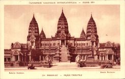CPA Exposition Colonlale Internationale Paris Angkor Vat Facade Principale