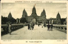 CPA Exposition Colonlale Internationale Paris Temple D Angkor Vat