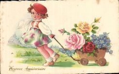 CPA Fantaisie Enfants Heureux Arniversaire