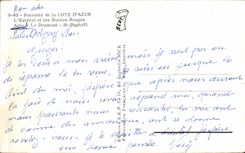 Recuerdo de CPA de la dimension Esterel azul y Raphael del St de Agay Dramont de las rocas del rojo