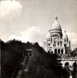 CPA Paris the Basilica of the Sacring Heart and the Funicular of Montmartre