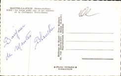 CPA Mantes La Jolie Le Vieux Pont et la Collegiale Notre Dame