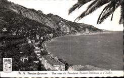CPA Menton Garavan Vue vers la Frontiere franco italienne et l italie 