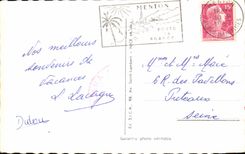 CPA Menton Garavan Vue vers la Frontiere franco italienne et l italie 