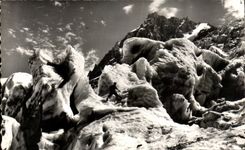 CPA con el pais de Mont Blanc el glaciar grande de Seracs DA del nos dejaron trabajar con el pie de interruptores del sur