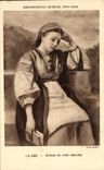 CPA Corot Reveuse Au Livre Metropolitan Museum New York