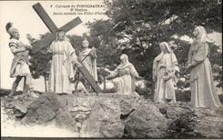 CPA Calvaire of Pontchateau 8 Jesus Station comforts the Girls Israel