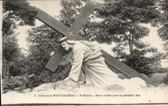 CPA Calvaire de Pontchateau 3 Station Jesus tombe pour la premiere fois
