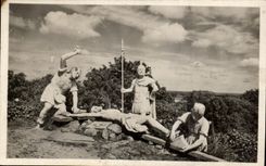 CPA Calvaire of Pontchateau the Way of Cross XI Station Jesus east nails with the cross