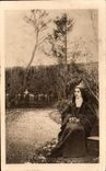 CPA B Therese of Jesus Child in the Garden of the Monastery