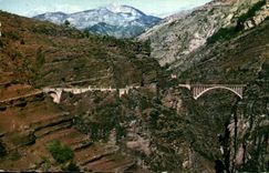 CPA el camino de las montanas grandes las caidas De Daluis la copia Saul del puente de la novia