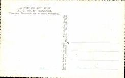 CPA La City Du Roy Rene Aix en Provence Fontaine Thermale sur le cours Mirabeau