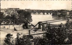 CPA Toulouse vista en el Saint Pierre del puente de Garona y el nuevo puente