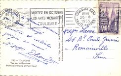 CPA Toulouse vista en el Saint Pierre del puente de Garona y el nuevo puente