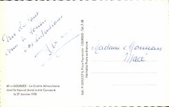 CPA Lourdes La Grotte Miraculeuse don’t le Nouvel Autel a ete Consacre le 27 Janvier 1958