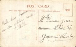 CPA He Brings Me Luck My Gate Happiness Child and Goat goat