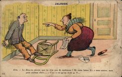 CPA Jalousie Elle Le diras tu encore que tu n as pas de matresse