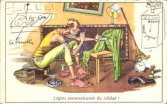 CPA Legers inconvenients du celibat