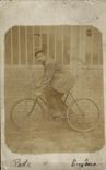 CARTE PHOTO Homme Celina Rode Route de Lyon Briare VElo Cycle Bike Cycling 