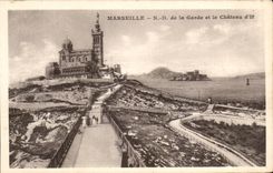 CPA Marseille N D de la Garde et le Chateau d If