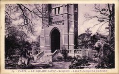 CPA Paris the Public garden Saint Jacques Saint Jacques Garden Lion