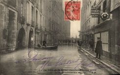 CPA the Rising of the Seine 1910 Floods Street St Andre of Arts under water