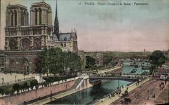 CPA Paris Notre Dame and the Seine Panorama