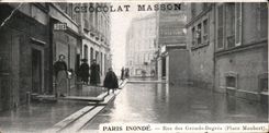 CPA Chocolat Masson Paris Inonde Rue des Grands Degres