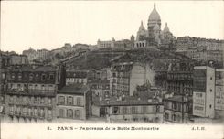 CPA Paris Panorama de la Butte Montmartre Sacre Coeur